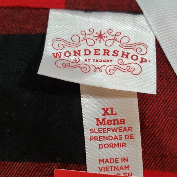 Mens 2pc set Wondershop Red and Black Buffalo check pajama set - Picture 2 of 6